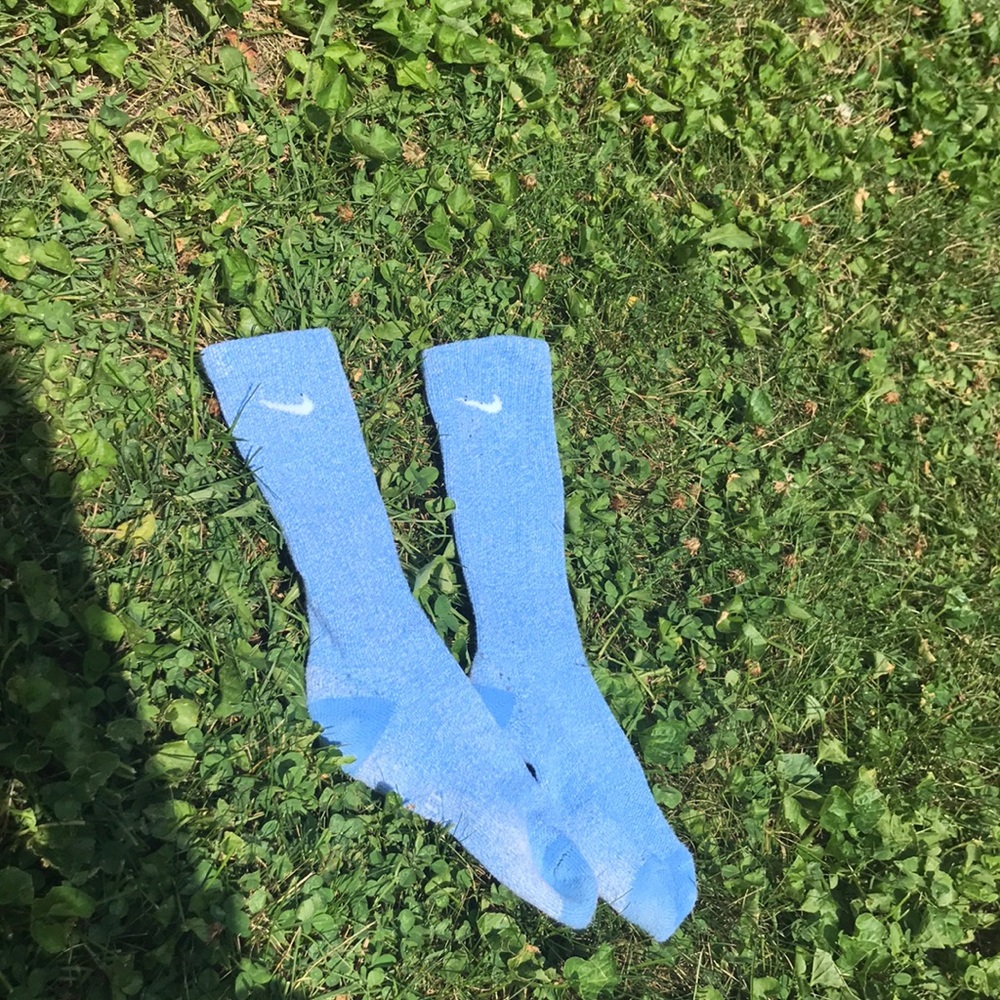 Baby blue Nike socks